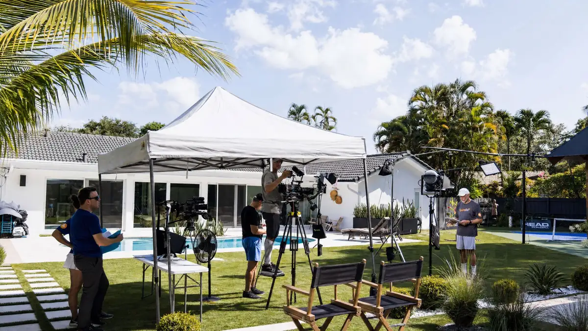 MICROBURST crew filming on set: SportsEdTV and HEAD Pickleball shoot in Miami