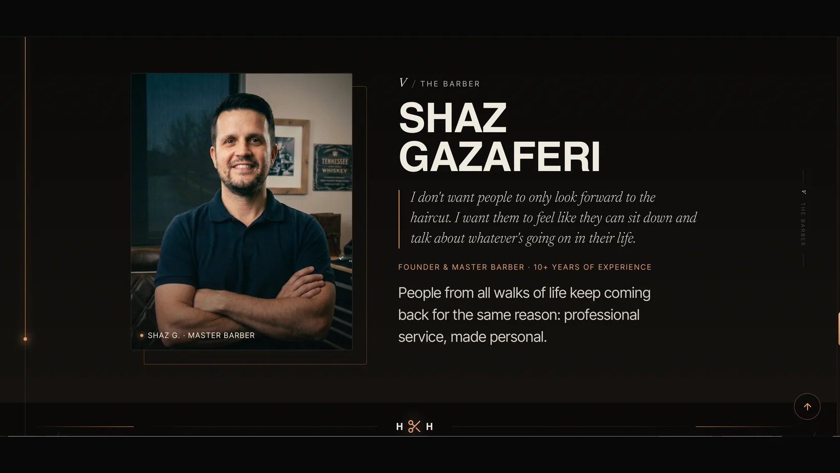House of Handsome website, the barber: Shaz Gazaferi, founder and master barber